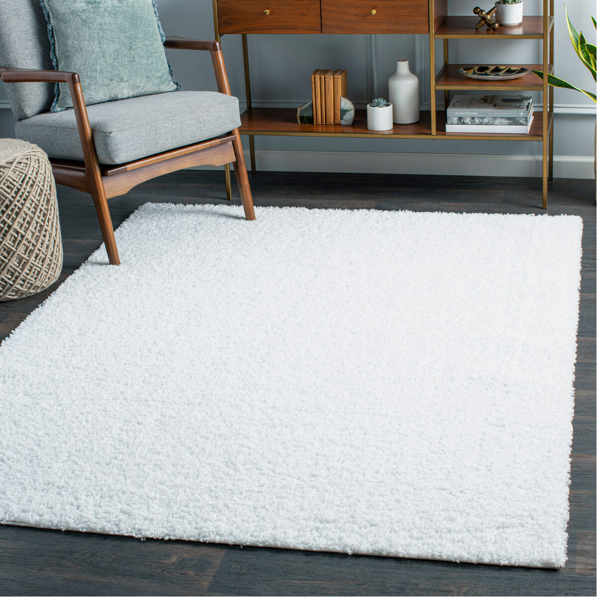 Bliss Shag 120 X 94 inch White Rug in 8 x 10