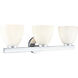Apria 3 Light 24 inch Polished Chrome Vanity Light Wall Light