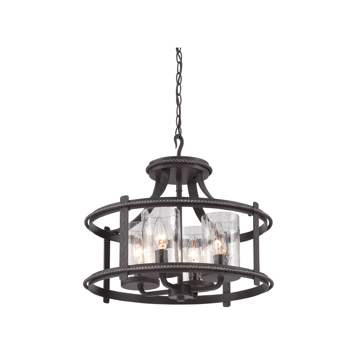 Palencia 4 Light 16 inch Artisan Pardo Wash Semi-Flush/Pendant Ceiling Light, Convertible to Pendant