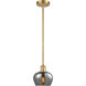 Ballston Fenton 1 Light 7 inch Satin Gold Pendant Ceiling Light in Plated Smoke Glass, Ballston