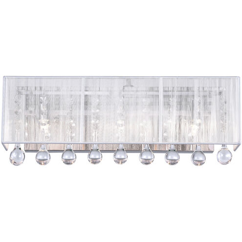 Water Drop 3 Light 18 inch Chrome Vanity Light Wall Light