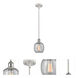 Ballston Belfast LED 6 inch White and Polished Chrome Pendant Ceiling Light in Seedy Glass, Ballston