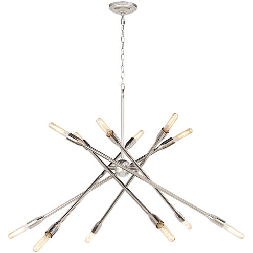 Cobra 12 Light 43 inch Polished Nickel Chandelier Ceiling Light, Large