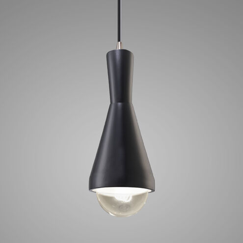 Radiance Collection LED 5 inch Carbon Matte Black with Brushed Nickel Pendant Ceiling Light