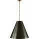 Thomas O'Brien Goodman 2 Light 24.5 inch Hand-Rubbed Antique Brass Hanging Lamp Ceiling Light in Bronze, Large