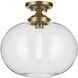 Avery 1 Light Natural Brass Semi Flush Ceiling Light