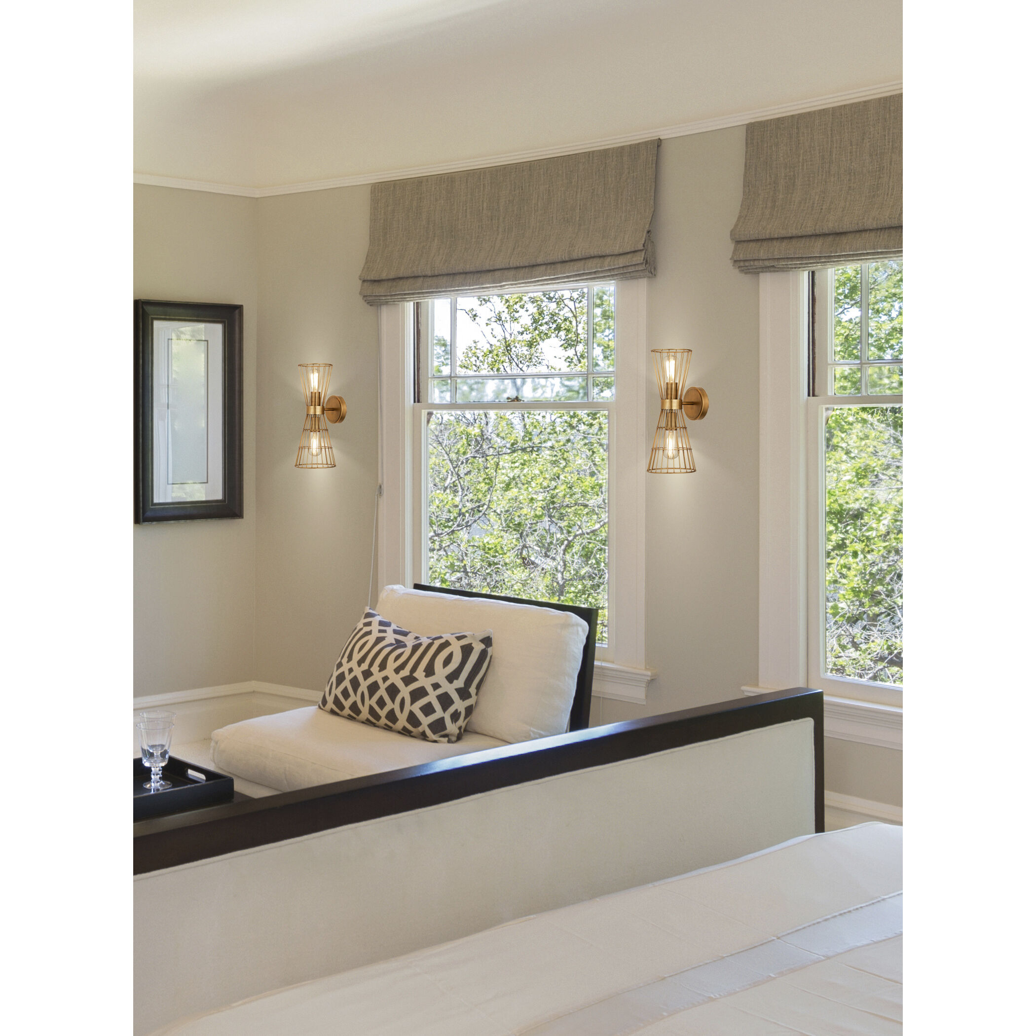 Alito 2 Light 7 inch Rubbed Brass Wall Sconce Wall Light