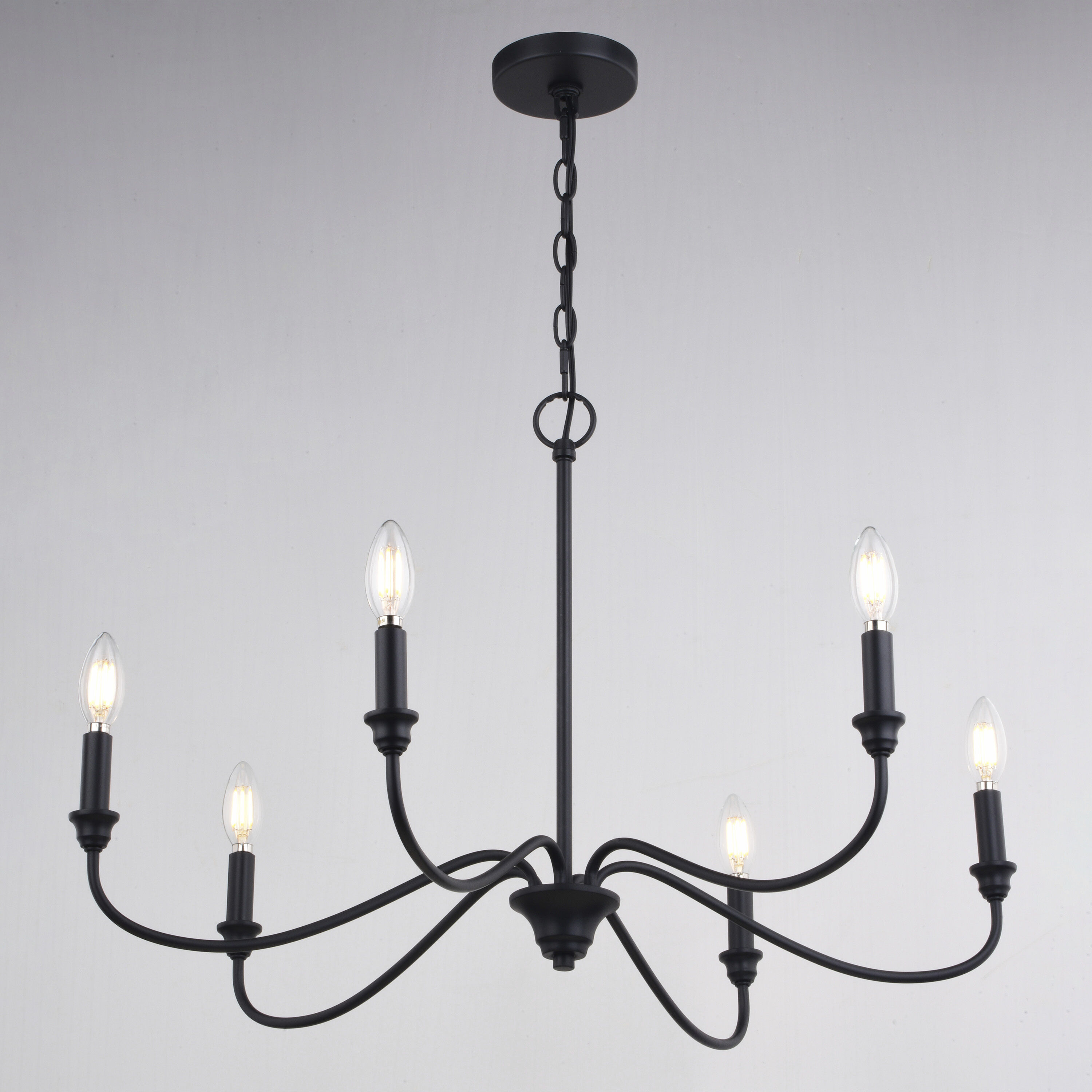 Annabelle LED 30 inch Matte Black Chandelier Ceiling Light