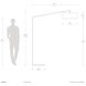 Stretch 87 inch 9 watt Black Arc Floor Lamp Portable Light in White Linen