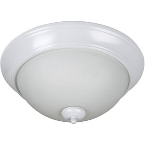 Pro Builder 3 Light 15 inch White Flushmount Ceiling Light in White Frosted Glass