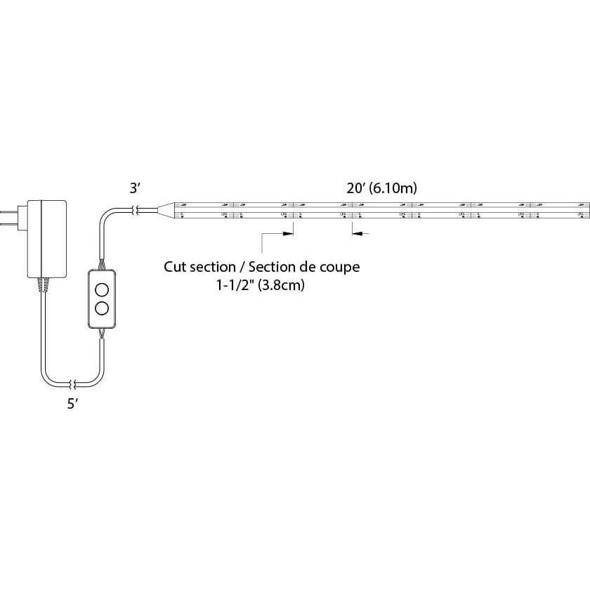 COB-tape 24v 240 inch Undercabinet Tape Light