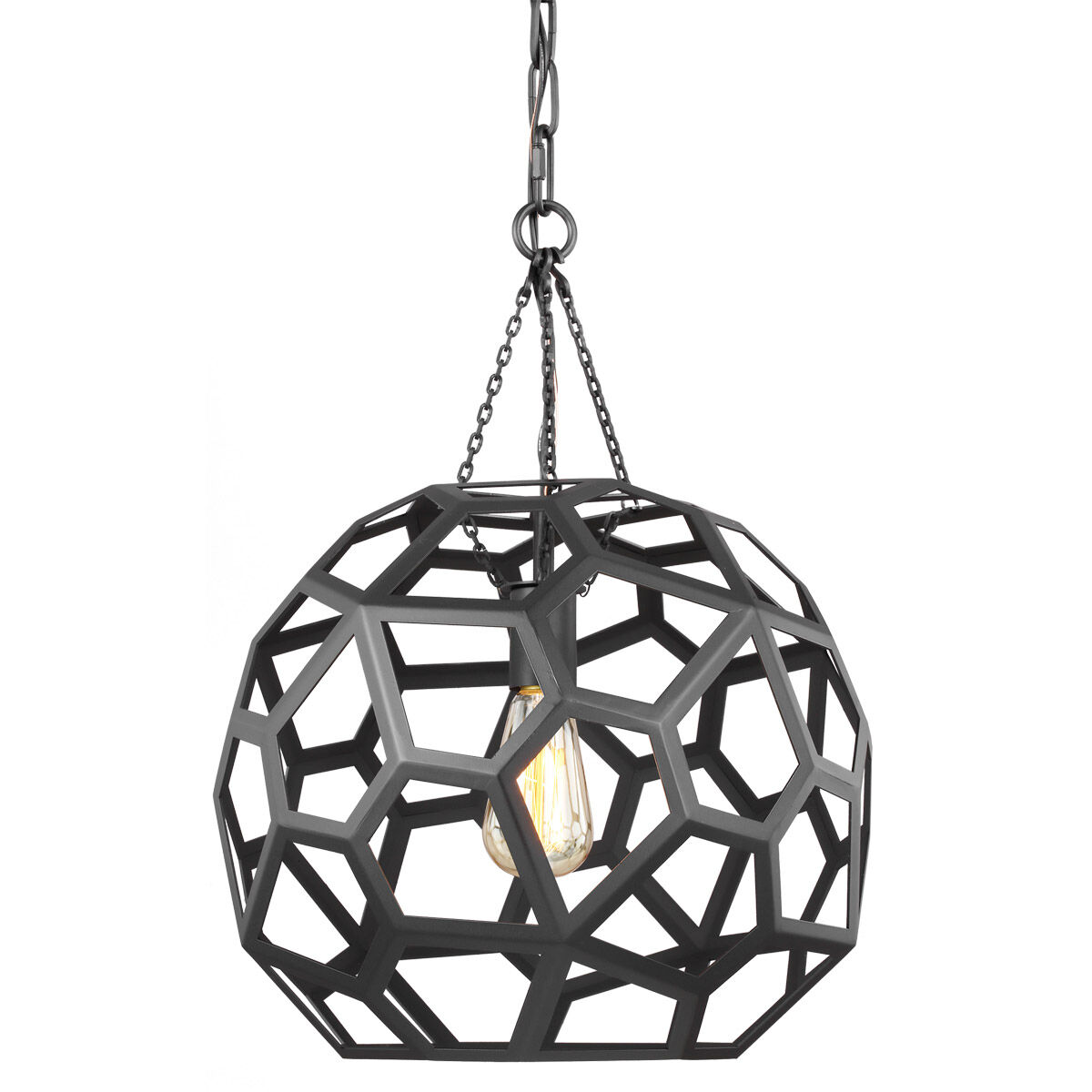 AH by Alexa Hampton Feccetta 1 Light 15 inch Midnight Black Pendant Ceiling Light