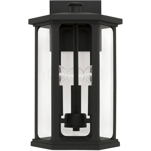 Walton 3 Light 16 inch Black Outdoor Wall Lantern
