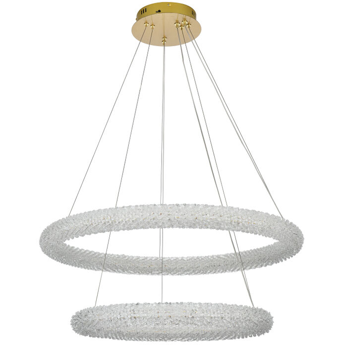 Bowen 2 Light 32 inch Satin Gold Chandelier Ceiling Light