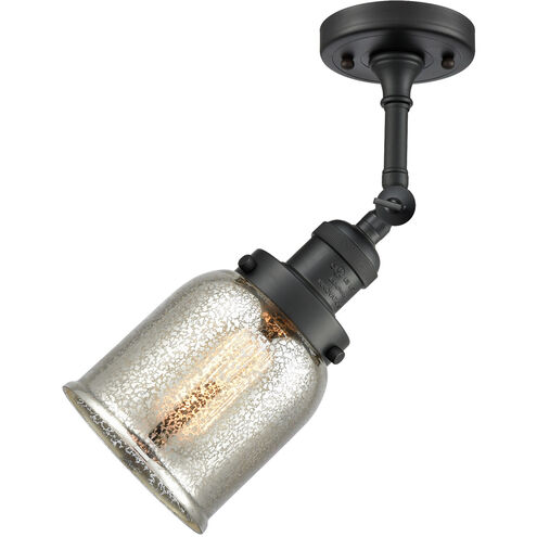 Franklin Restoration Small Bell LED 5 inch Matte Black Sconce Wall Light in Silver Plated Mercury Glass, Franklin Restoration