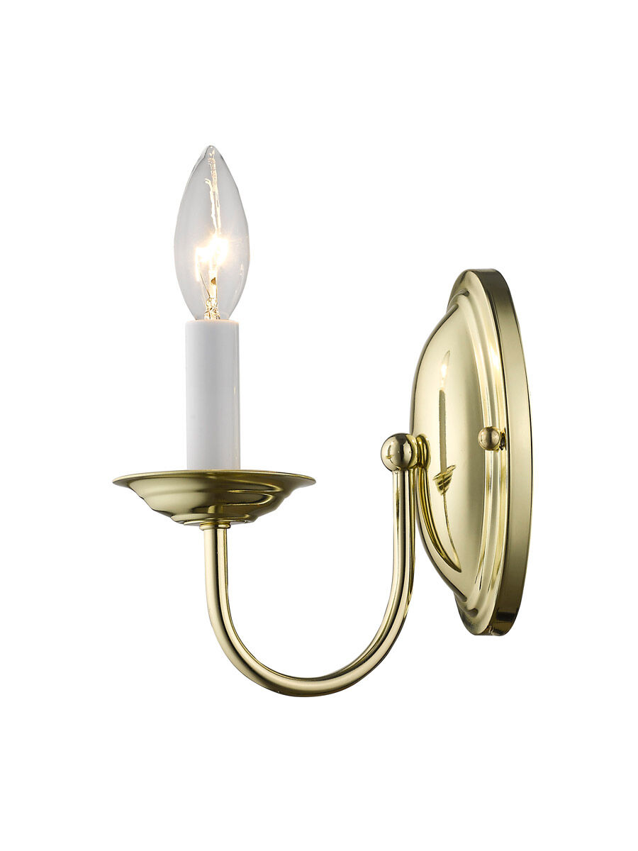 Home Basics 1 Light 4 inch Polished Brass Wall Sconce Wall Light