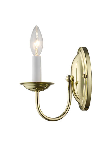 Home Basics 1 Light 4 inch Polished Brass Wall Sconce Wall Light