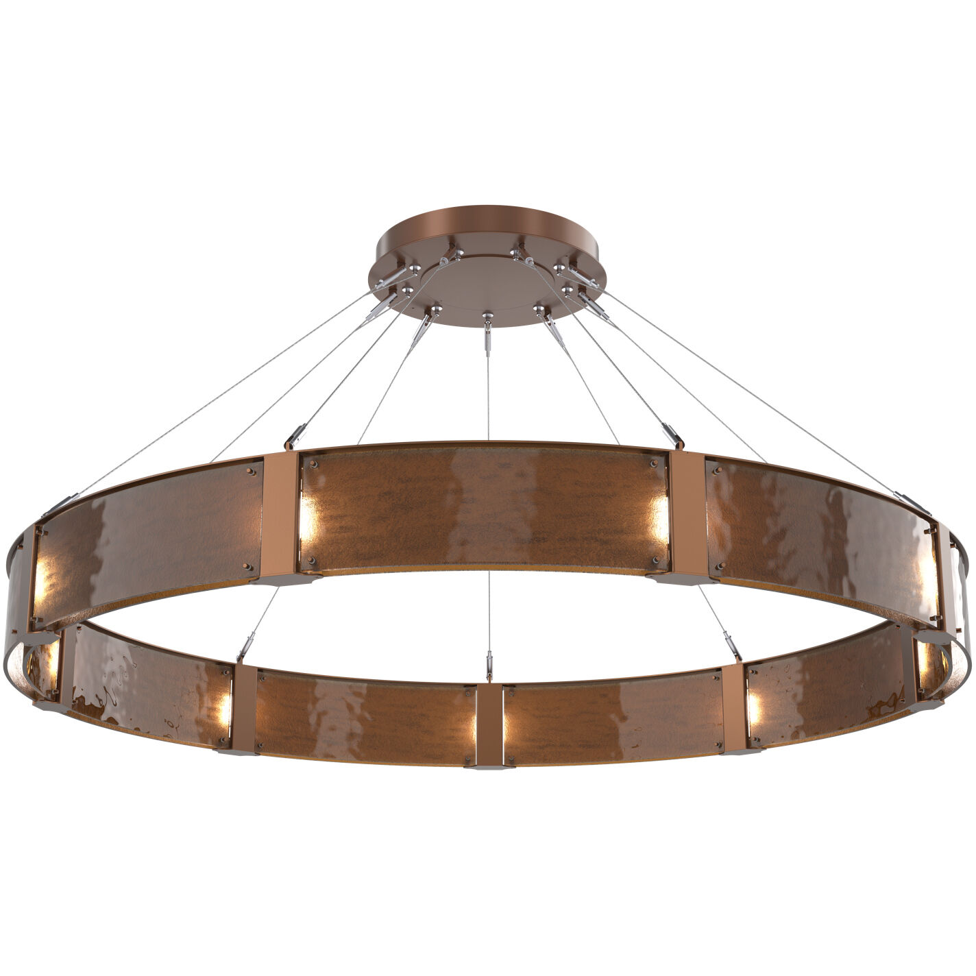 Parallel LED Burnished Bronze Chandelier Ceiling Light, Ring