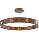 Parallel LED Burnished Bronze Chandelier Ceiling Light, Ring