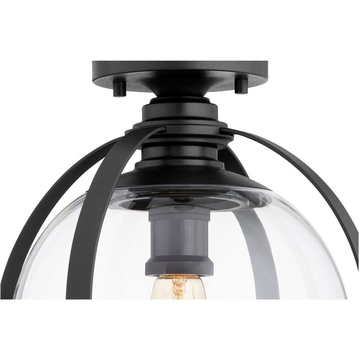 Meridian 1 Light 12.5 inch Noir Semi Flush Mount Ceiling Light