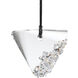 Forever Addesion LED 4 inch Polished Chrome Pendant Ceiling Light in Black Rope, Black Rope