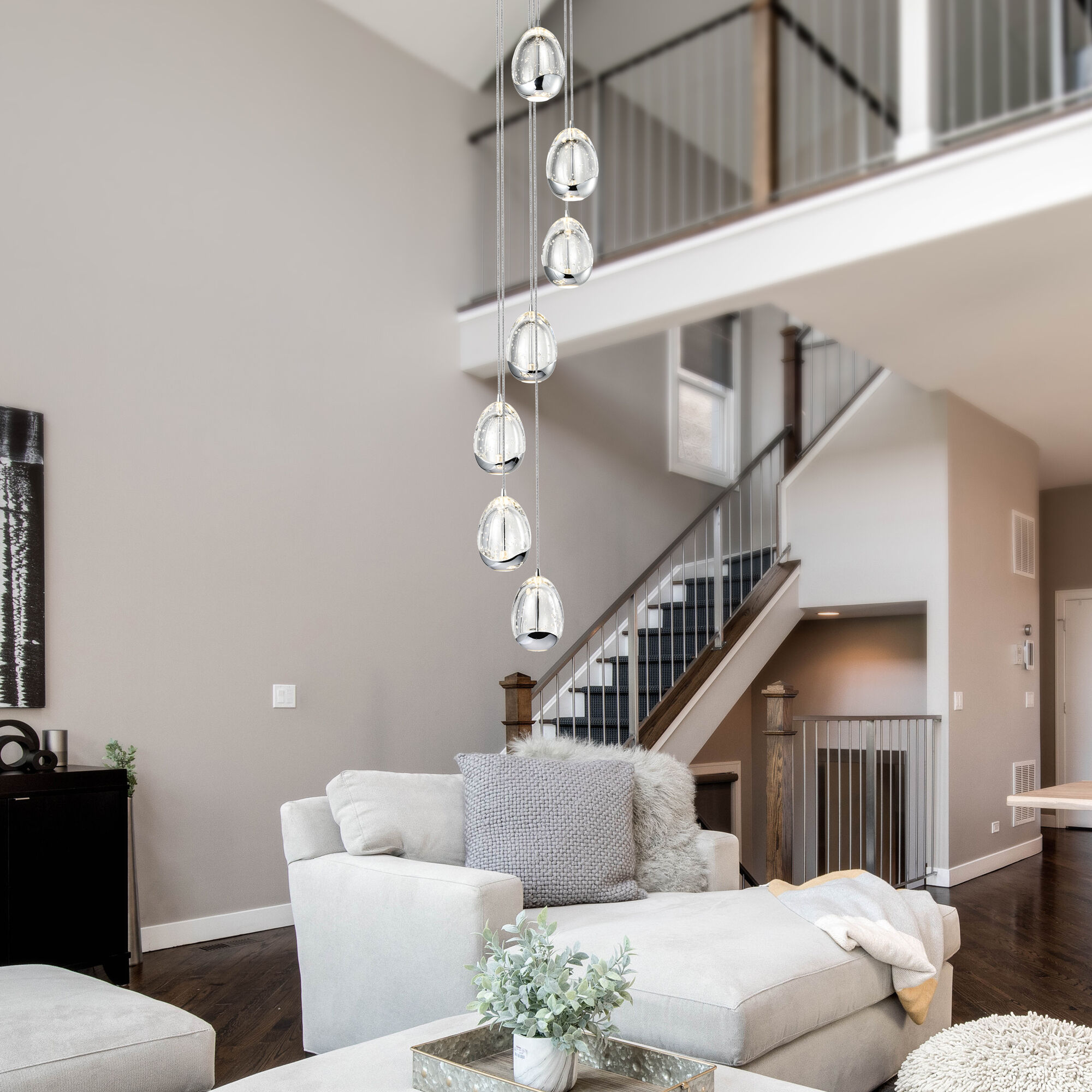 Artisan Collection/VENEZIA Series 7 Light 9 inch Polished Chrome Pendant/Chandelier Ceiling Light