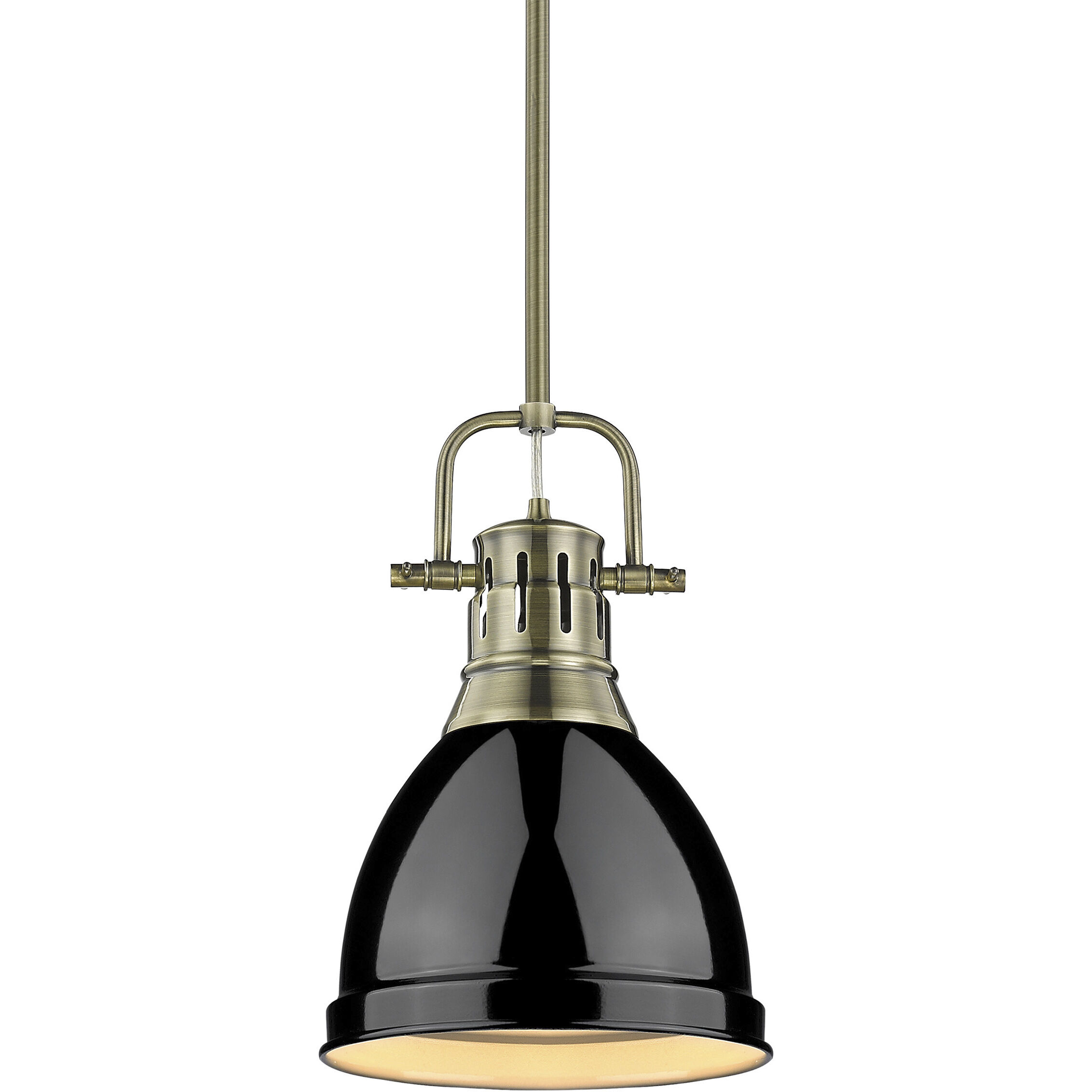 Yep Duncan 1 Light 8.88 inch Aged Brass Pendant Ceiling Light in Black, Small