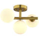 Graham 3 Light 13 inch Harvest Gold Semi Flush Mount Ceiling Light