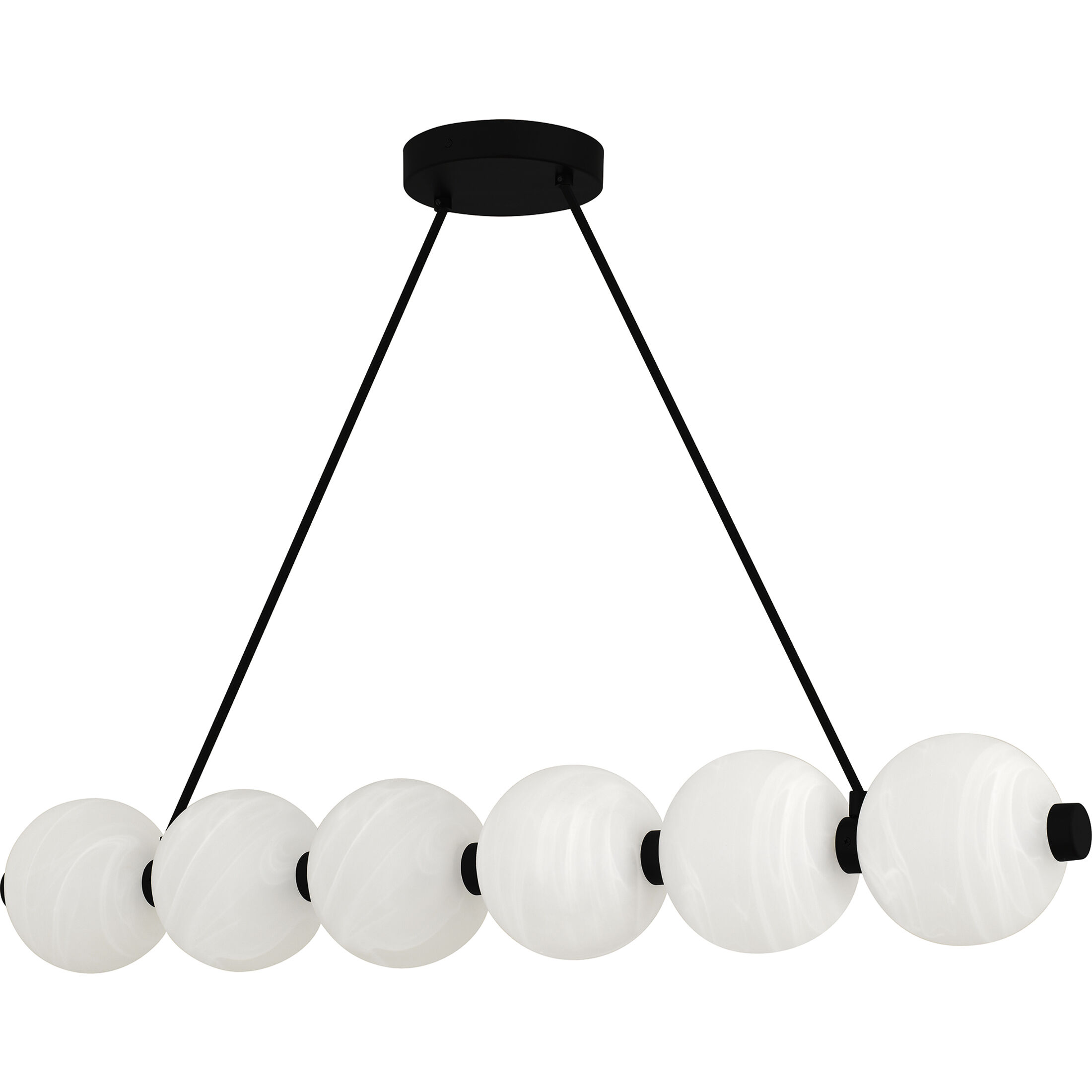 Clarendon LED 43.5 inch Matte Black Linear Chandelier Ceiling Light, Large