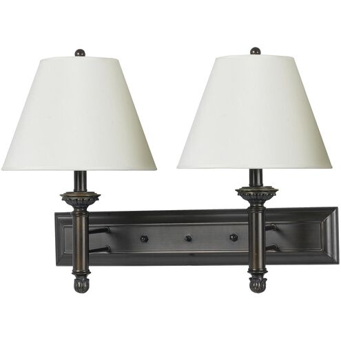 Hotel 2 Light 24 inch Antique Bronze Wall Lamp Wall Light