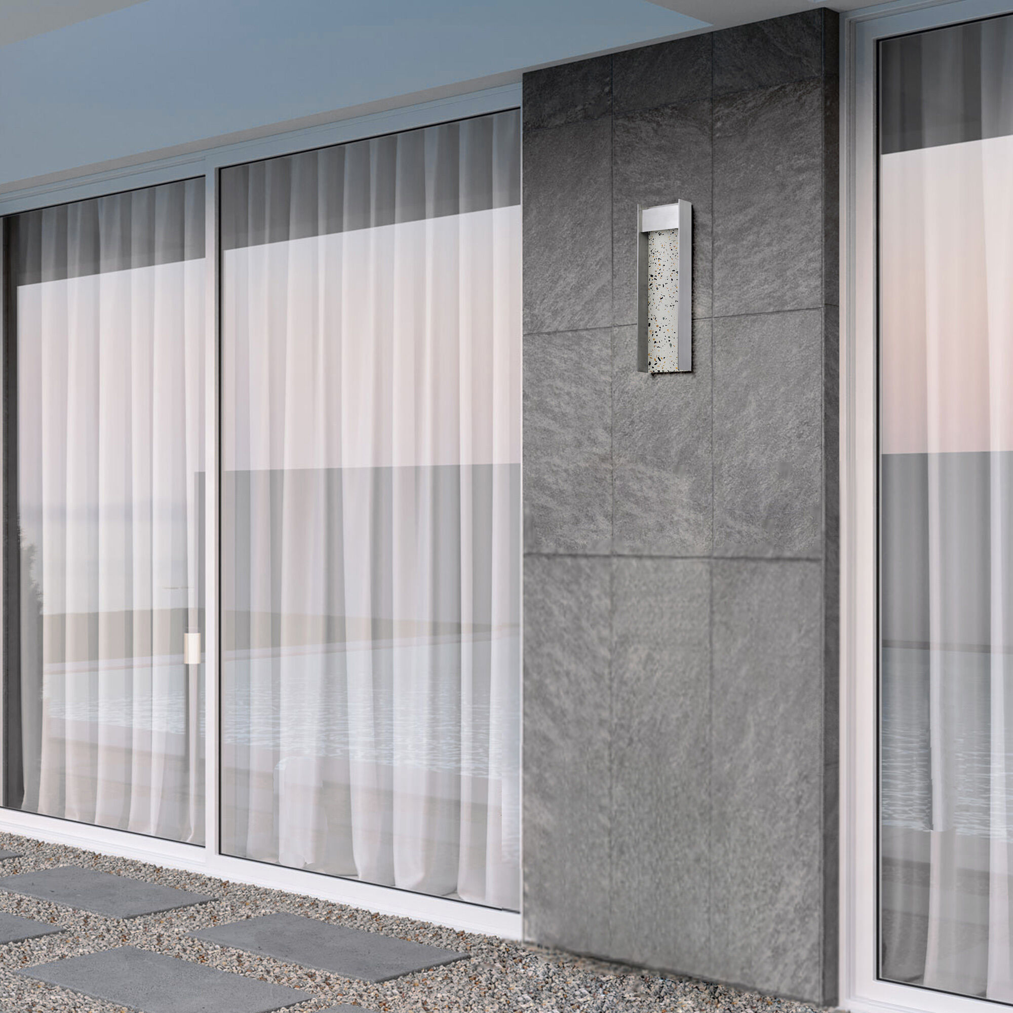 Terrazzo LED 20 inch Brushed Aluminum Outdoor Wall Sconce