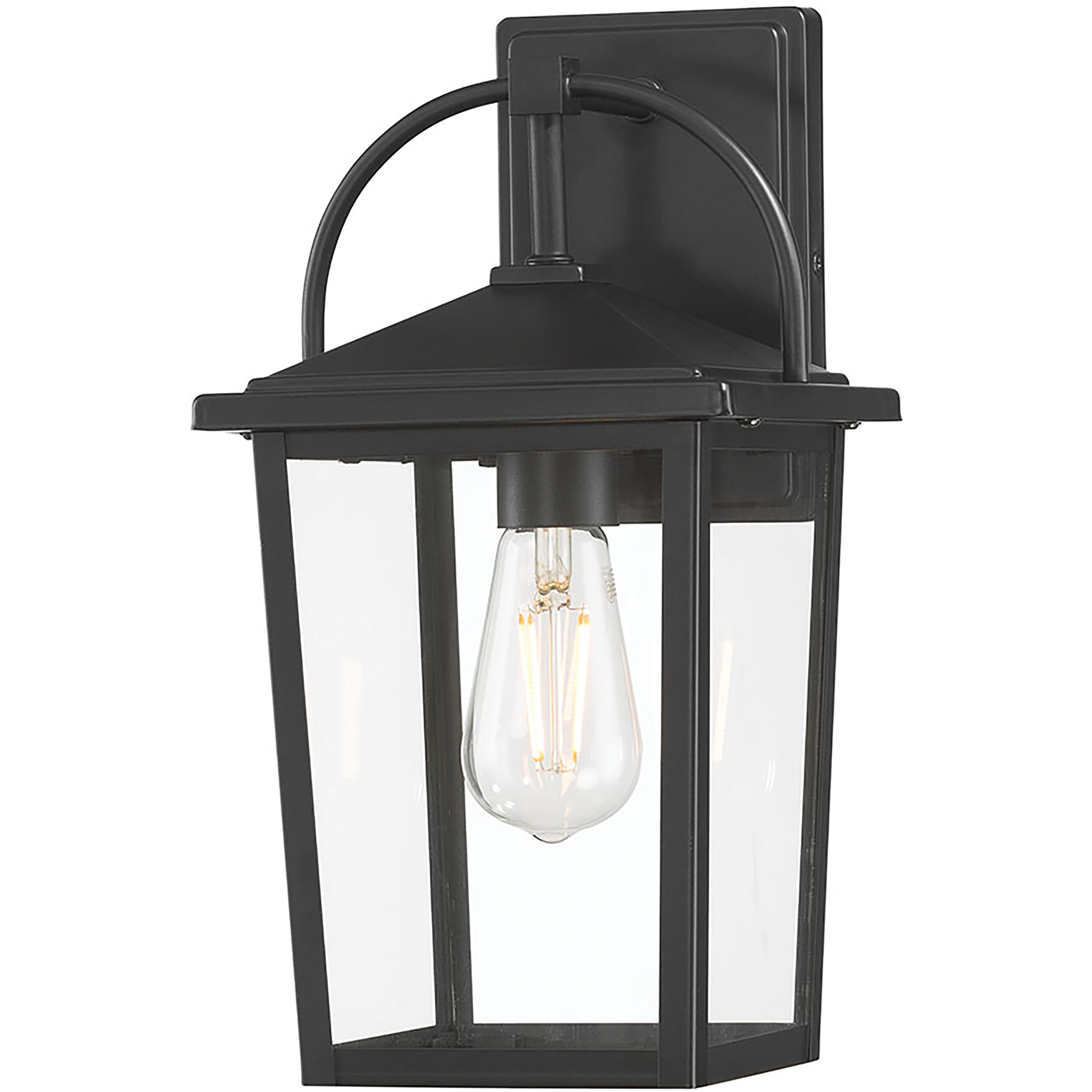 Strathden 1 Light 13.5 inch Powder Coated Black Outdoor Wall Sconce
