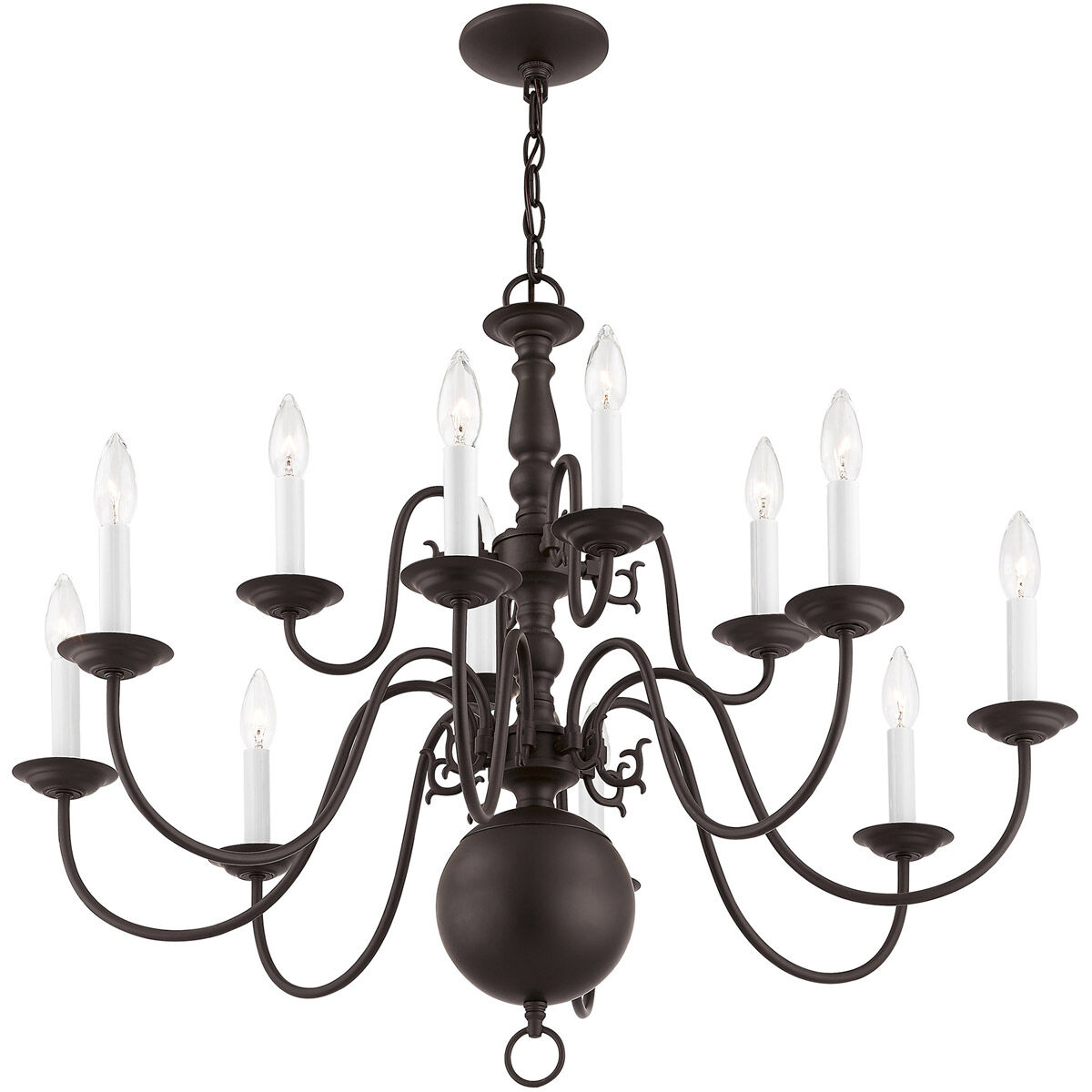 Williamsburgh 12 Light 32 inch Bronze Chandelier Ceiling Light