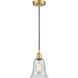 Edison Hanover 1 Light 6.25 inch Satin Gold Mini Pendant Ceiling Light in Fishnet Glass
