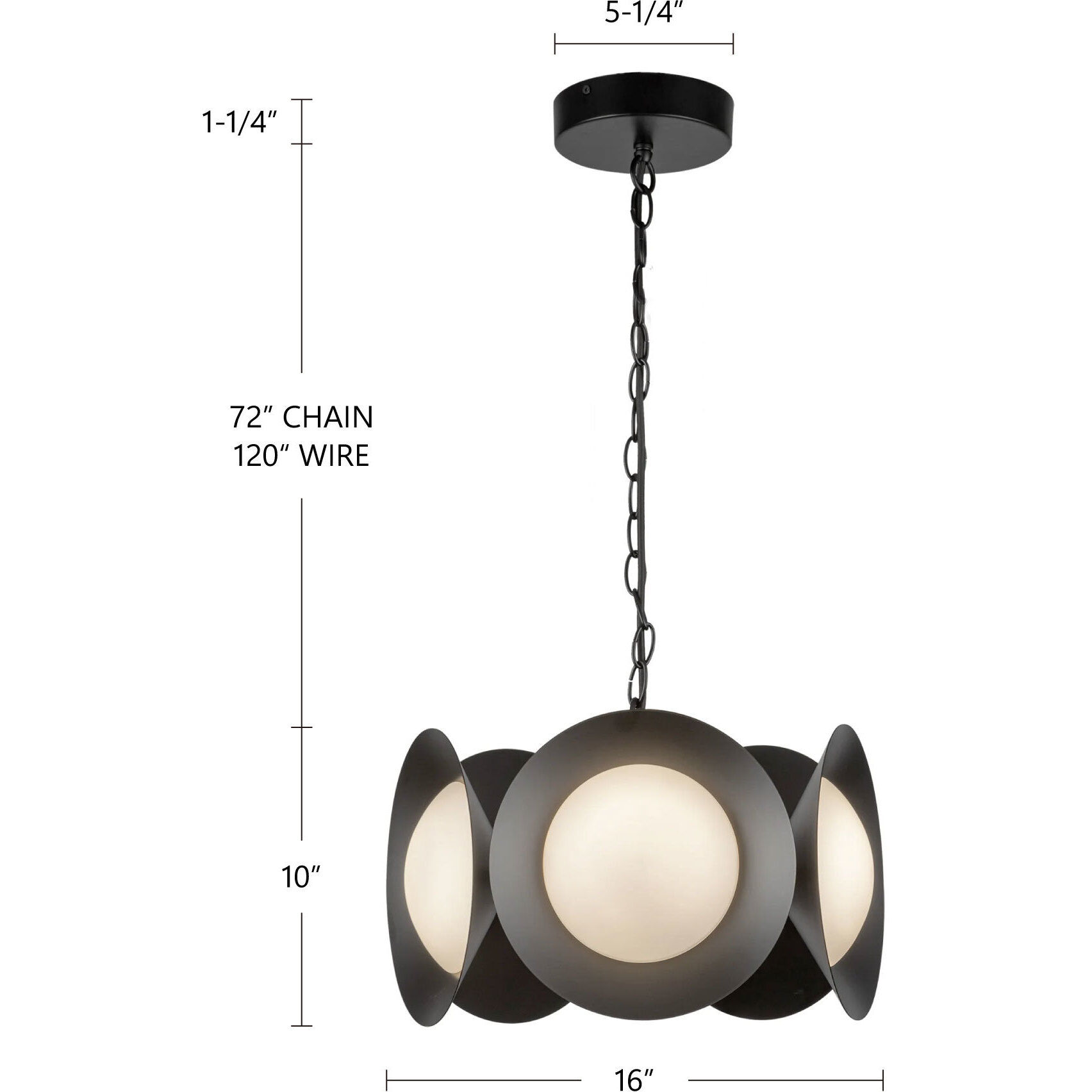 Cleo LED 16 inch Chrome/Opal Glass Chandelier Ceiling Light