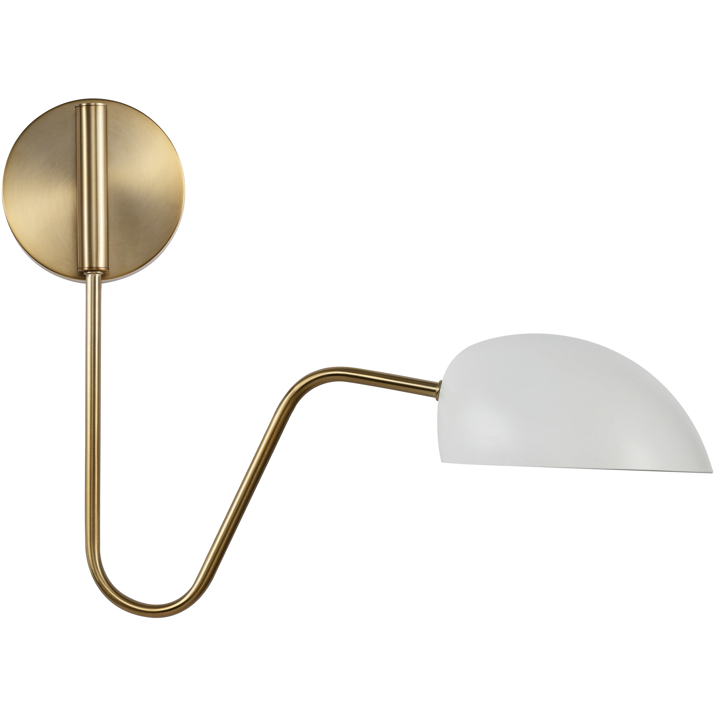Trilby 1 Light 7 inch Matte White/Burnished Brass Bathroom Vanity Lights Wall Light