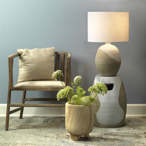 Hillside 27 inch 150.00 watt White & Natural Ceramic Table Lamp Portable Light