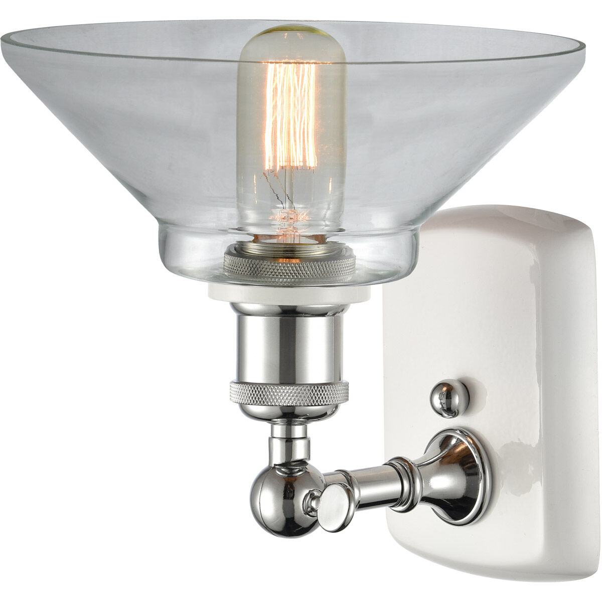 Ballston Orwell LED 8 inch White and Polished Chrome Sconce Wall Light in Clear Glass, Ballston