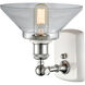 Ballston Orwell 1 Light 8 inch White and Polished Chrome Sconce Wall Light in Clear Glass, Ballston