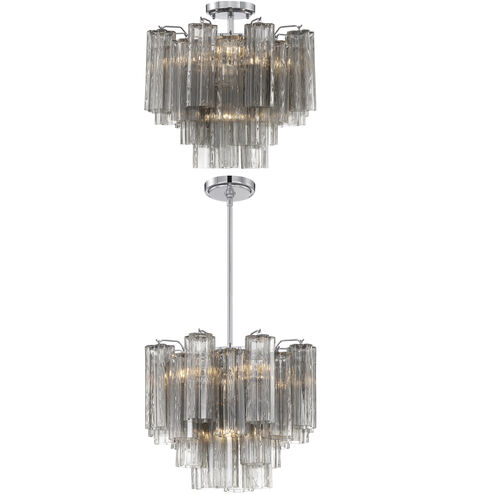 Addis 4 Light 17.75 inch Polished Chrome Semi Flush Ceiling Light in Smoke