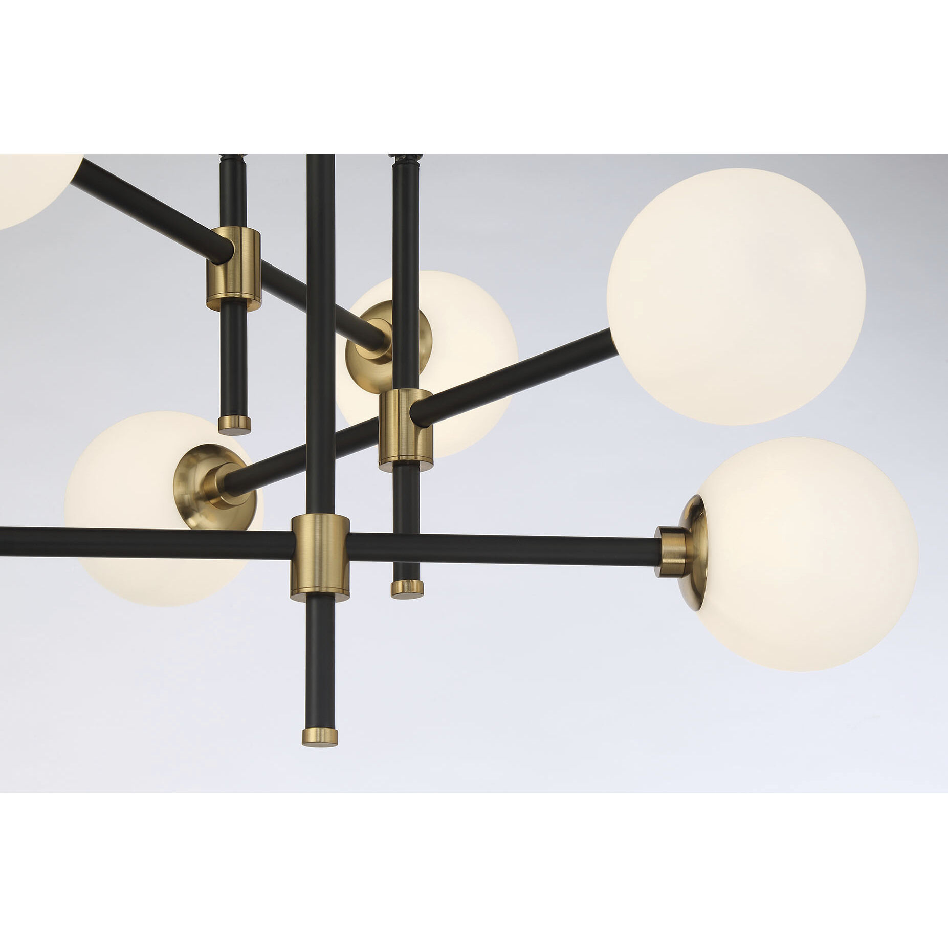 Cosmet 6 Light 20 inch Coal and Aged Brass Flush Mount Ceiling Light