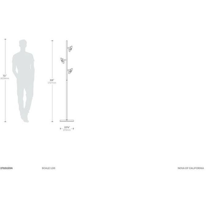 Laurel 69 inch Satin Nickel Floor Lamp Portable Light