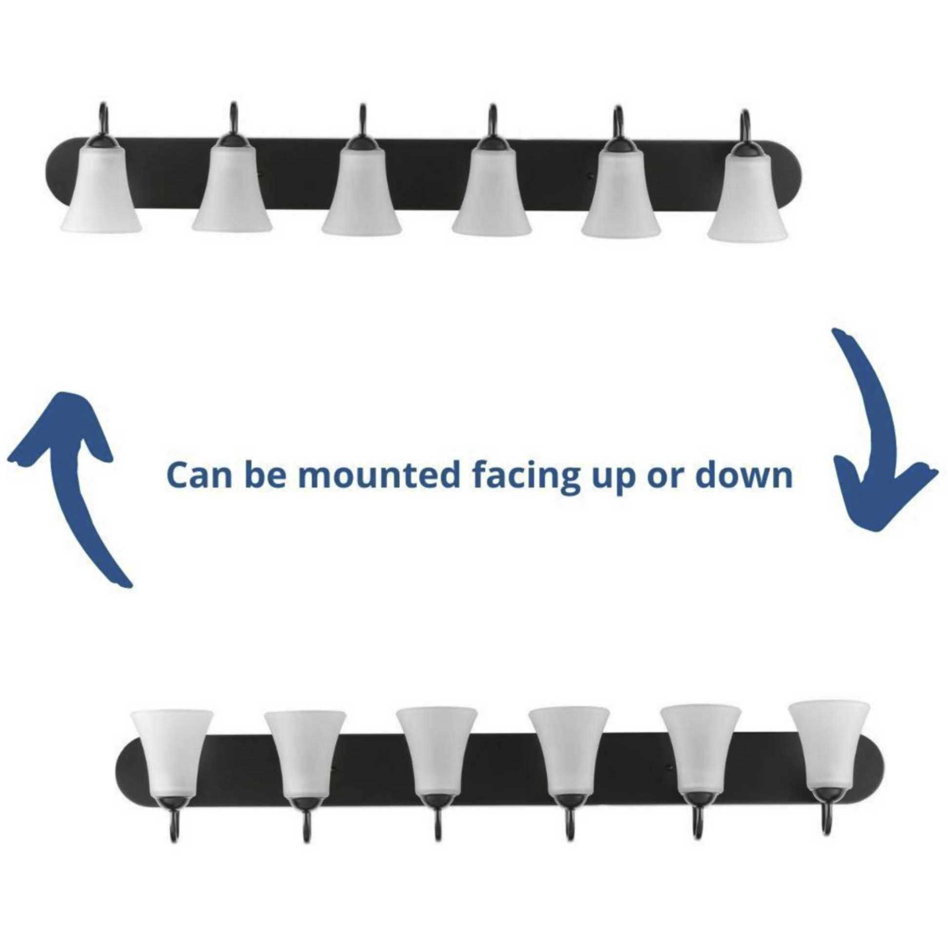 Classic 6 Light 48 inch Matte Black Bath Vanity Wall Light