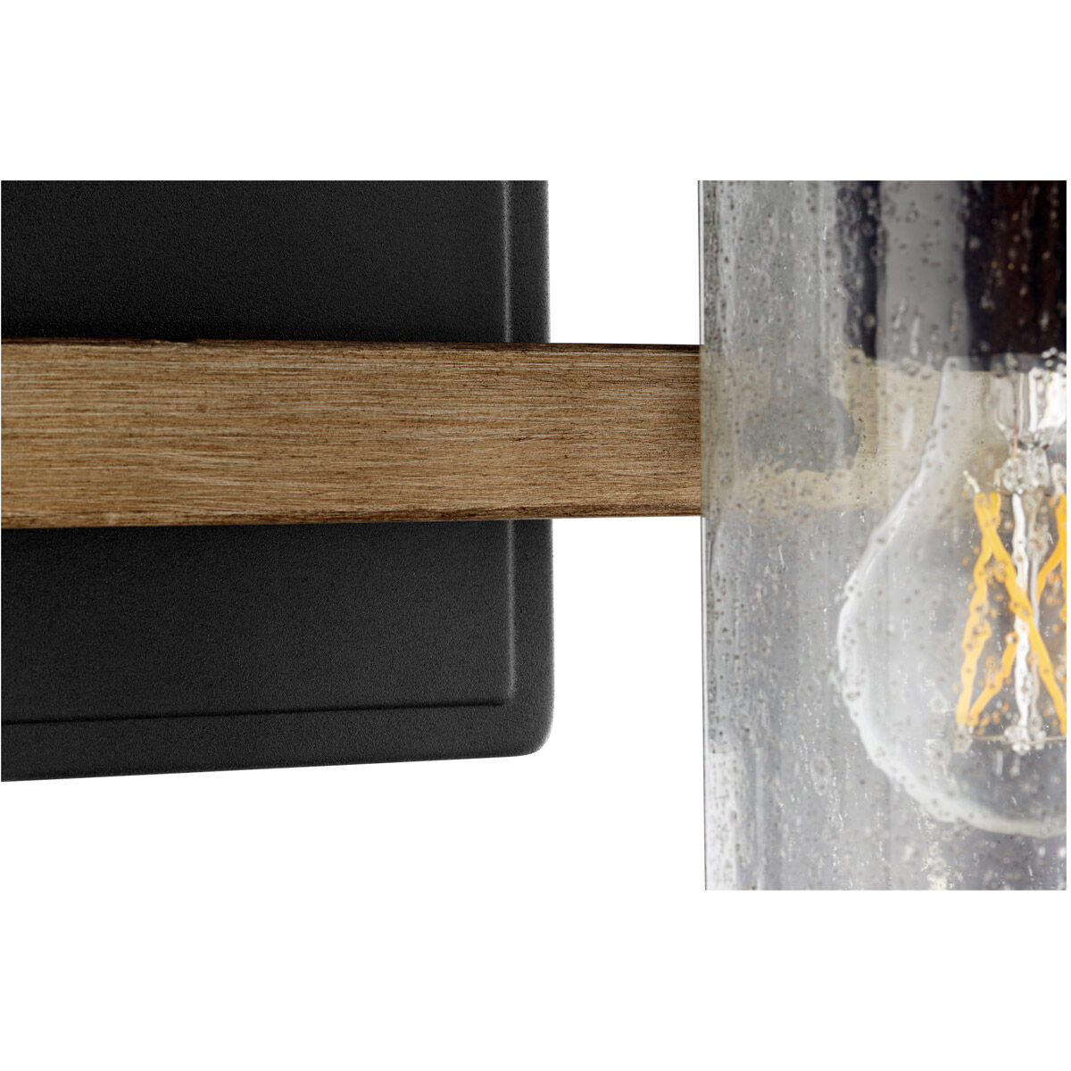 Fort Worth 2 Light 16 inch Noir and Driftwood Vanity Light Wall Light