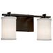 Textile 14 inch Dark Bronze Bath Bar Wall Light in LED, White, Cylinder with Flat Rim, Era