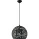 Chantily 3 Light 16 inch Black with Brushed Nickel Accents Pendant Ceiling Light