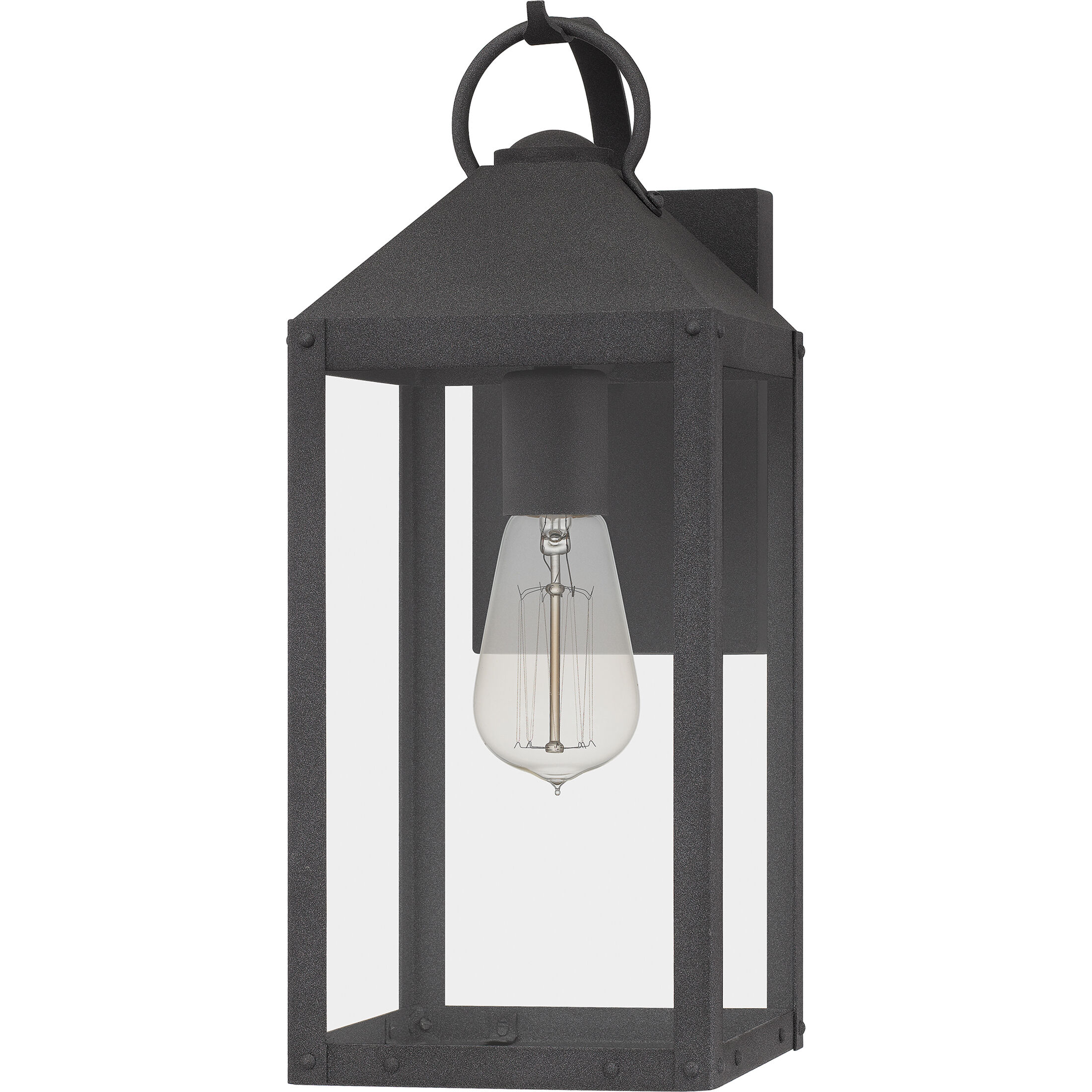 Thorpe 1 Light 15 inch Mottled Black Outdoor Wall Lantern, Medium
