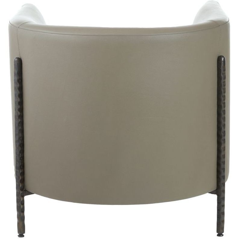 Escondido Dove Leather and Bronze Lounge Chair