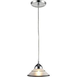 Refraction LED 7 inch Polished Chrome Mini Pendant Ceiling Light in Etched Clear