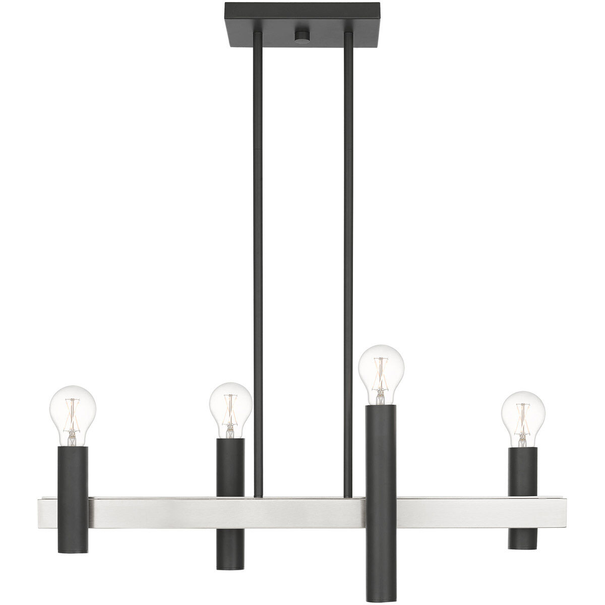 Helsinki 4 Light 8.25 inch Scandinavian Gray with Brushed Nickel Accents Chandelier Ceiling Light